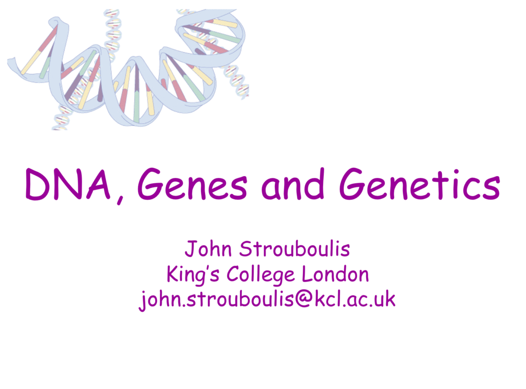 Screenshot of the title page from John strouboulis presentation on DNA, Genes, and Genetics from the 2025 DBAS Family Weekend.
